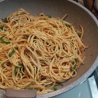 袋麺で焼きそば